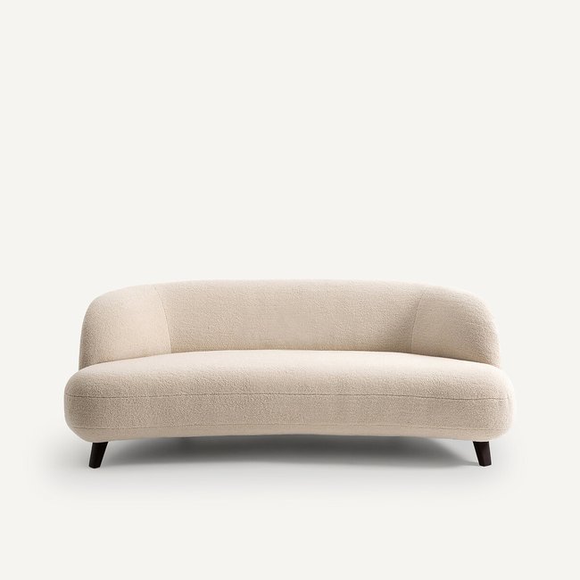 Sofá de rizo de poliéster, Rosebury, diseño E.Gal tiza <span itemprop=
