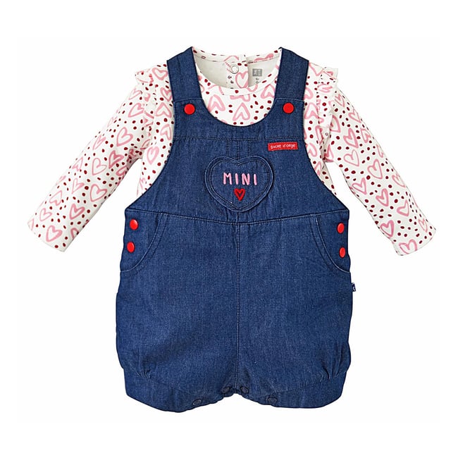 Tee shirt salopette dorothee bleu <span itemprop=