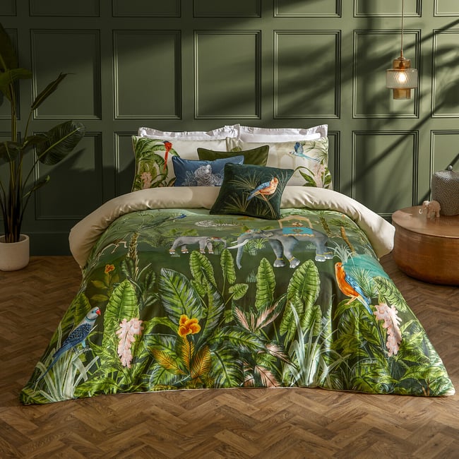 Odisha 100% cotton sateen duvet cover and pillowcase set, multi