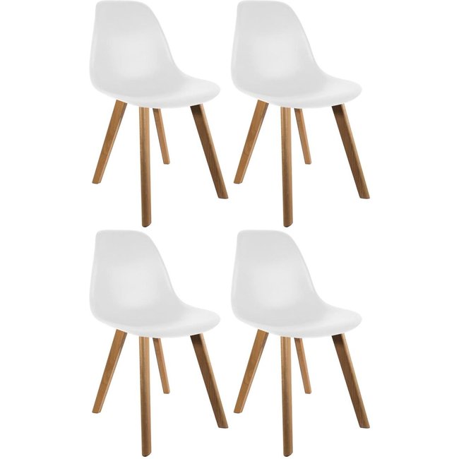 Chaise scandinave en hëtre et polypropylène (Lot de 2) Gris - CMP