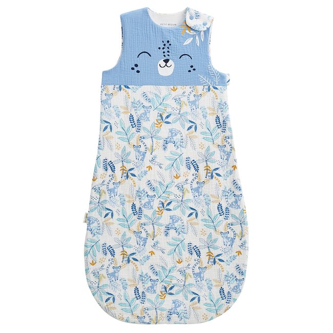 Gigoteuse d'été en gaze de coton Gamboa bleu <span itemprop=