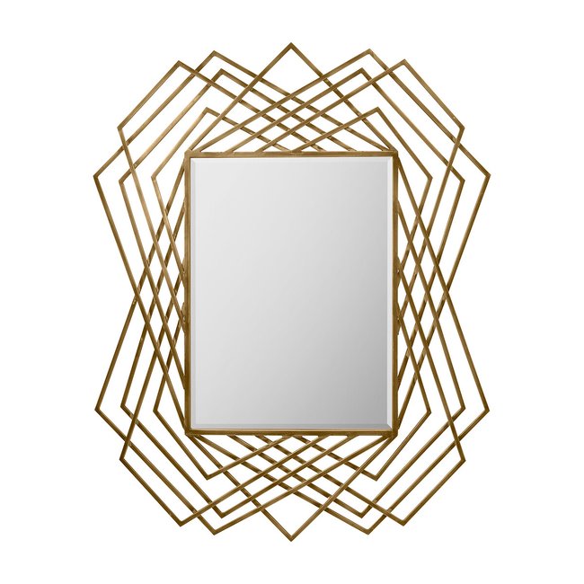 94 x 109cm Statement Geometric Mirror, gold-coloured, SO'HOME