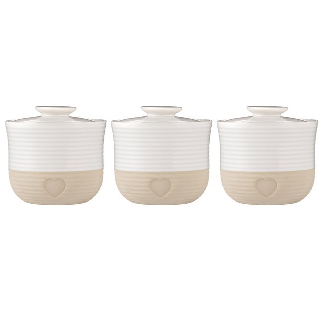 Set of 3 Rustic Charm Storage Jars, multi-coloured, MASON CASH