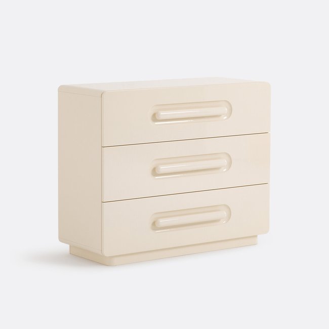 Commode 3 tiroirs, Newcool Couleur ivoire <span itemprop=