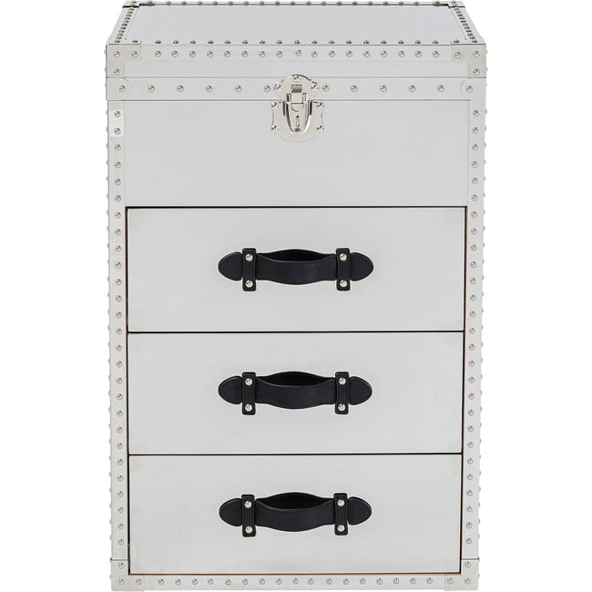 Chiffonnier en acier brillant, VEGAS Couleur argent <span itemprop=