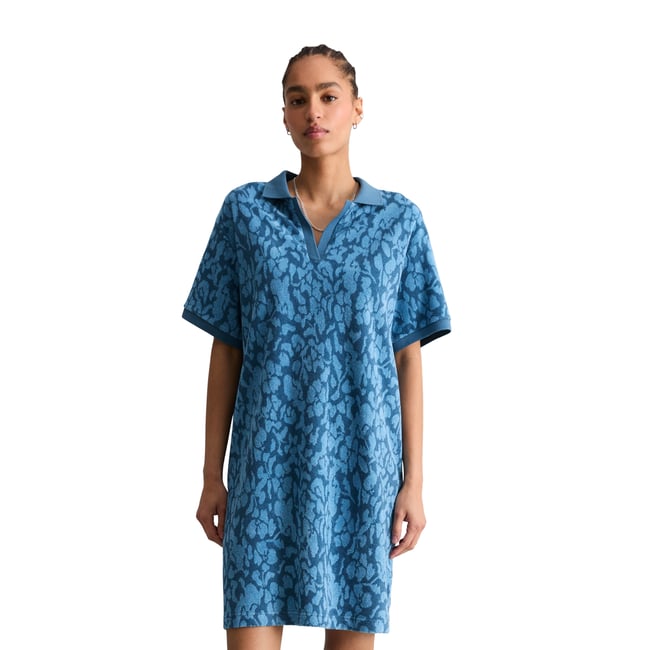 Robe en éponge regular en coton organique bleu <span itemprop=