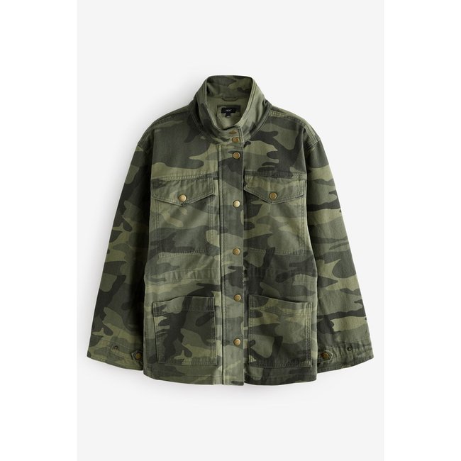Veste style militaire kaki imprimé camouflage <span itemprop=