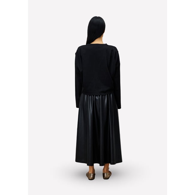 Top  en coton CEYLAN noir <span itemprop=