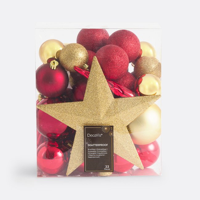 Caixa de 33 bolas de Natal, Caspar multicolor <span itemprop=