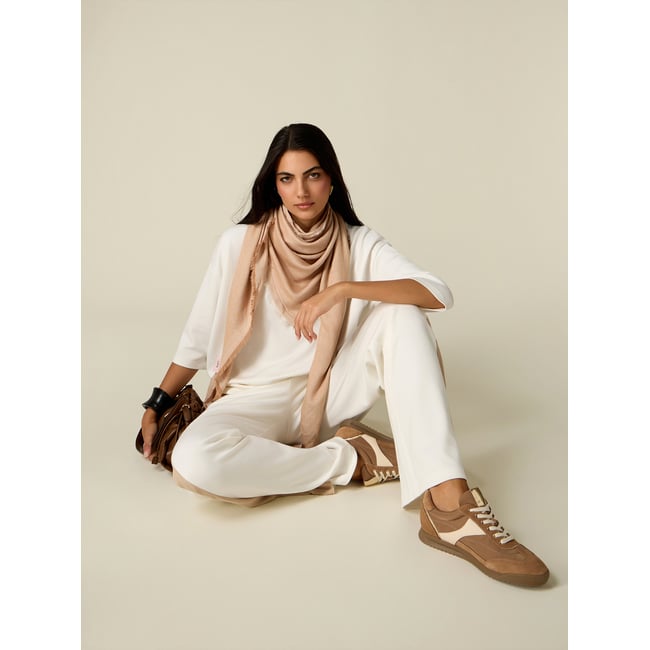 Pantalon jogger avec bande latérale blanc <span itemprop=