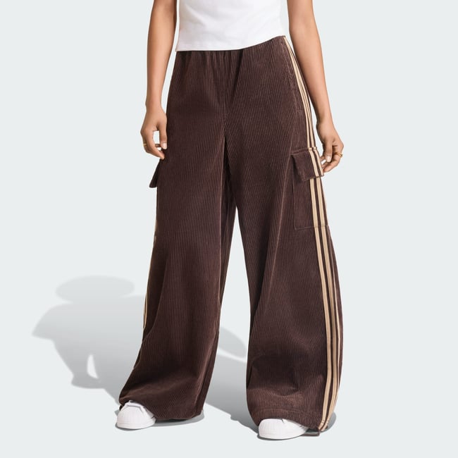 Pantalon Cargo Velours Côtelé 3 Bandes aurora coffee / khaki six <span itemprop=