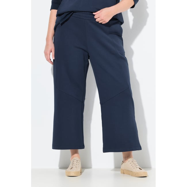Jupe-culotte en molleton de coton bio marine <span itemprop=