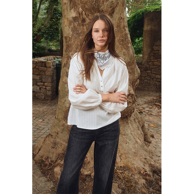 Foulard satiné Bandana offwhite <span itemprop=