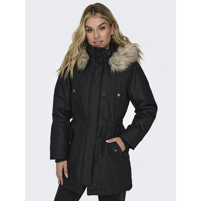 Parka à capuche noir <span itemprop=