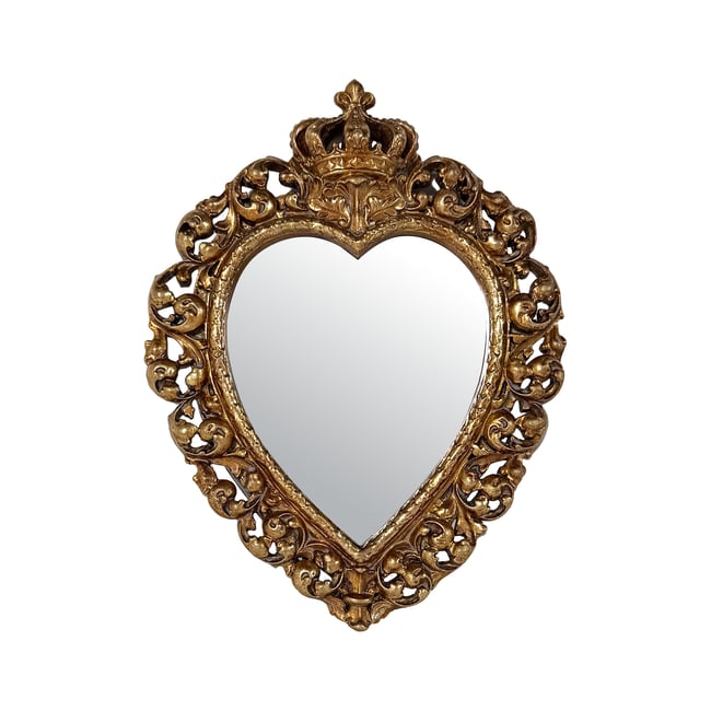 Déco murale ex-voto couronne 14,7x19,2cm Couleur or <span itemprop=