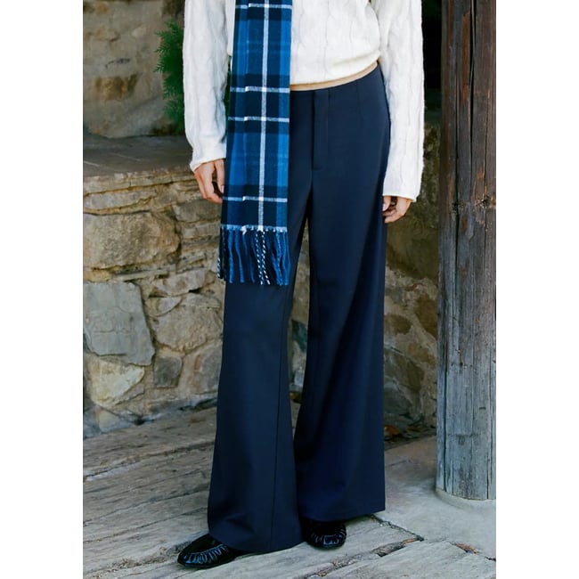 Pantalon droit bleu marine <span itemprop=
