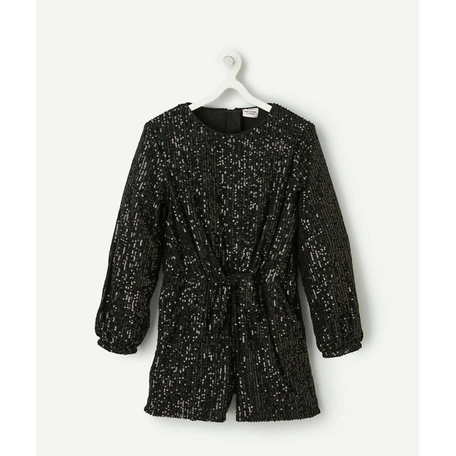 Mono con lentejuelas negro <span itemprop=