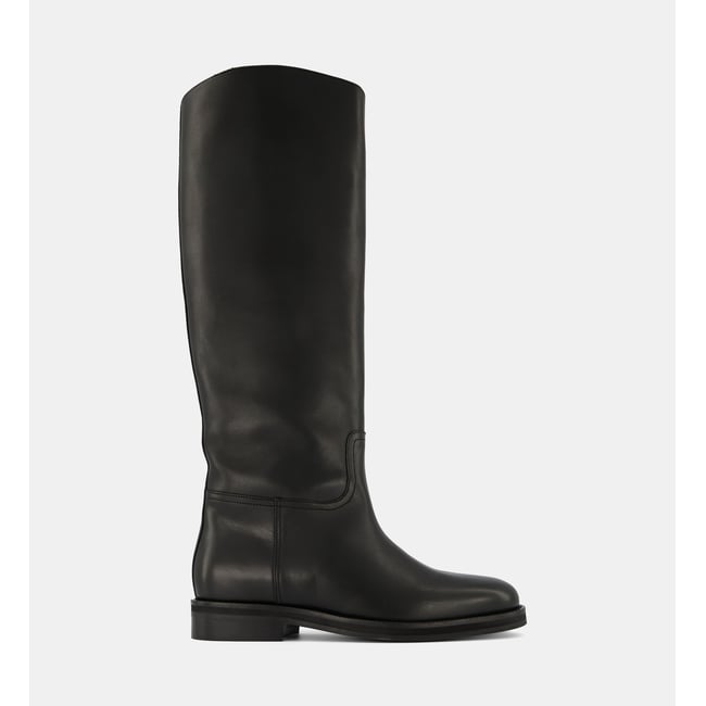 Bottes cavalières clea cuir noir <span itemprop=