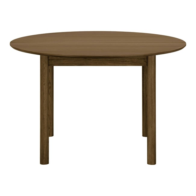 Table ronde extensible placage chêne 120/170/220 cm KALKIE Couleur bois naturel <span itemprop=