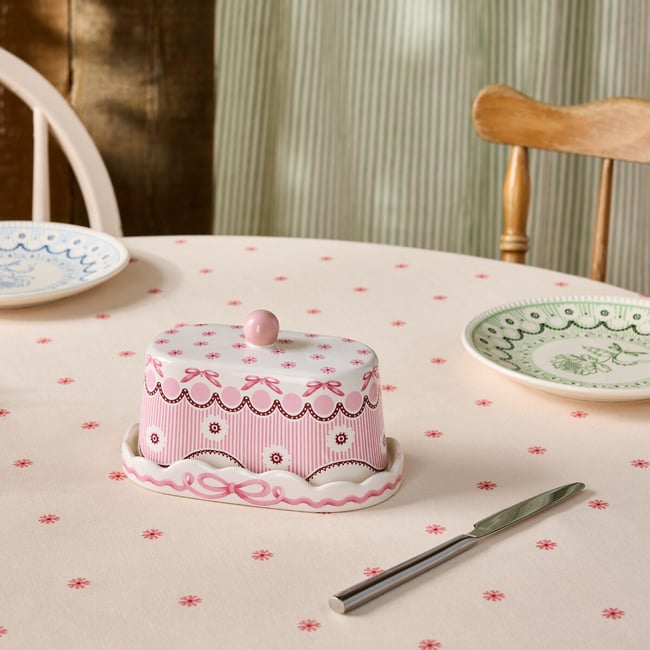 Spitalfields Silk Butter Dish, pink, CATH KIDSTON