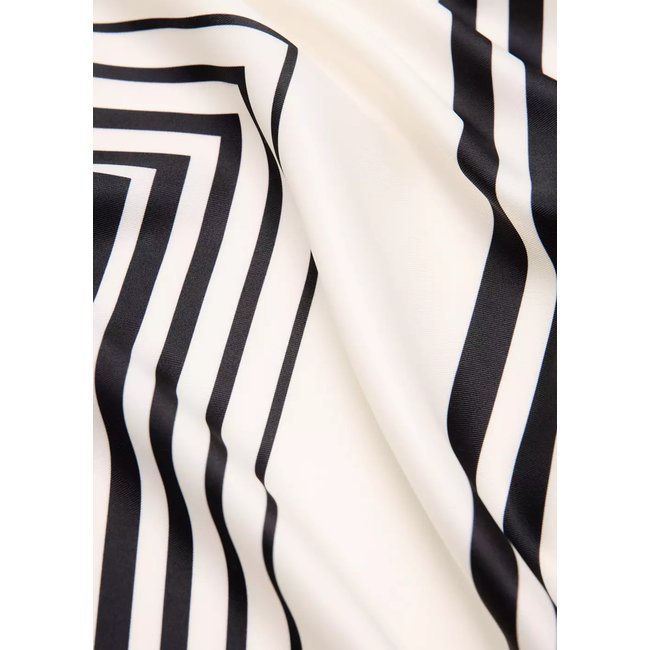 Foulard imprimé géométrique écru <span itemprop=