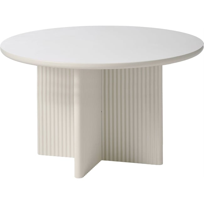 Table ronde ATHENISE piétement cannelé Couleur gris clair <span itemprop=