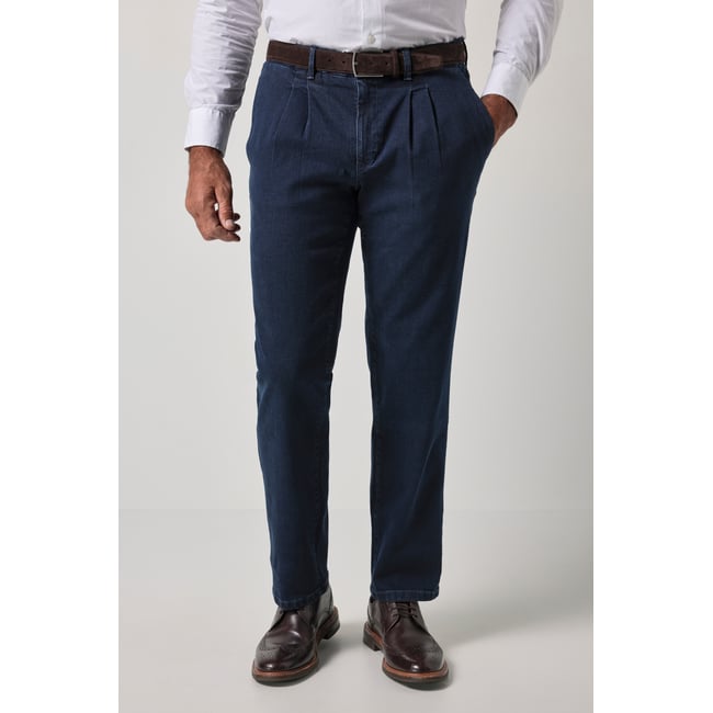 Jean chino ventre confort jean bleu foncé <span itemprop=