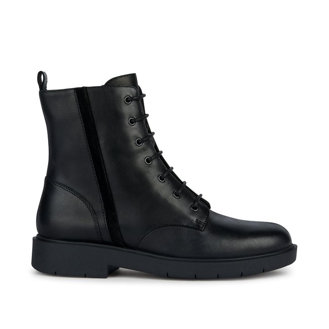 Spherica EC1 Ankle Boots in Leather with Laces, black, GEOX
