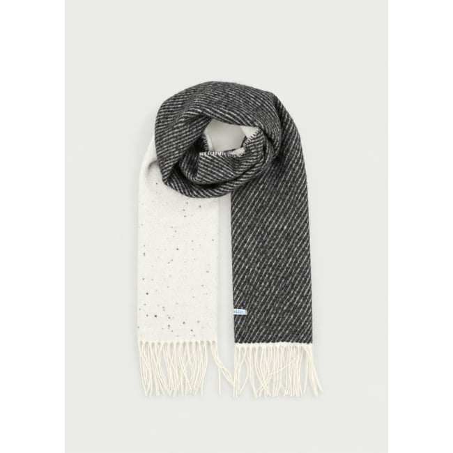Écharpe ecru/anthracite <span itemprop=