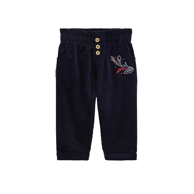 Pantalon bébé en velours côtelé Ilana bleu <span itemprop=