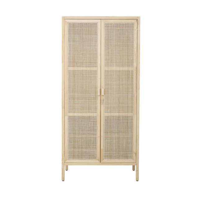 Armoire en bois et cannage - MARIANA Couleur bois clair <span itemprop=