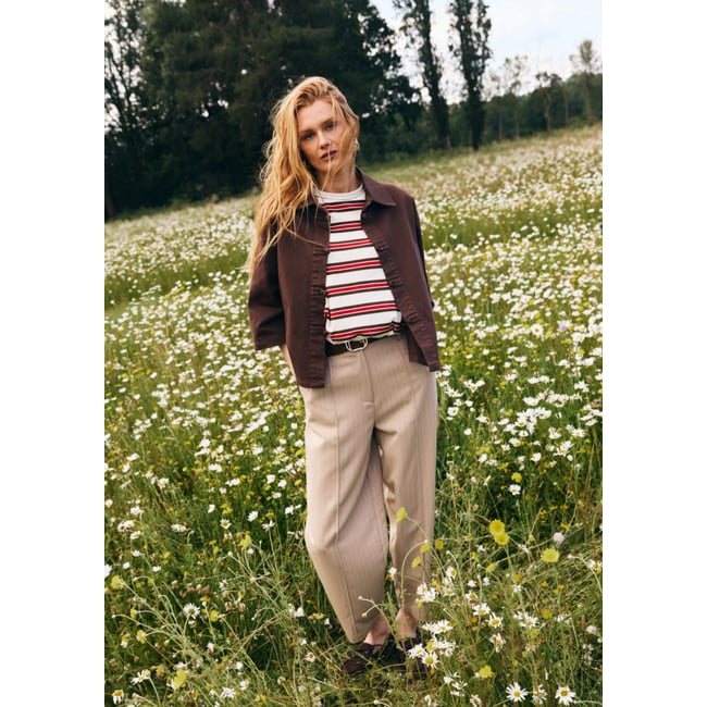 Pantalon barrel beige sand <span itemprop=