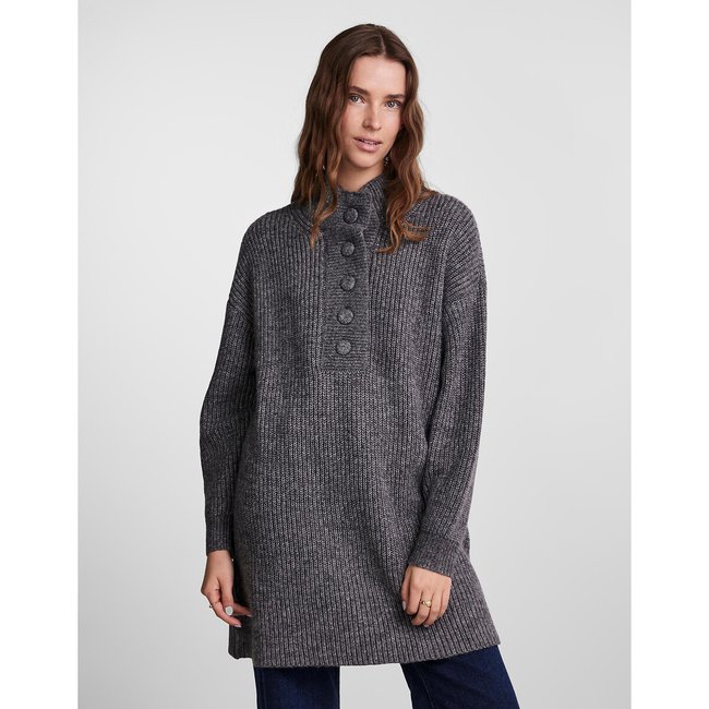 Strickkleid mit Knöpfen dark grey <span itemprop=