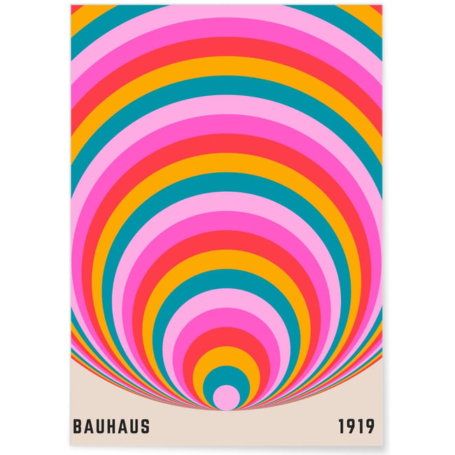 Affiche Bauhaus 18 Couleur blanc <span itemprop=