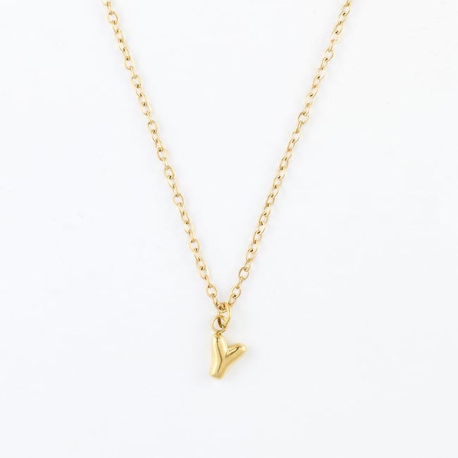 Collier à pendentif lettre Y acier inoxydable doré <span itemprop=