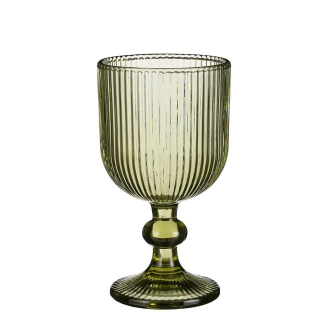 Lot de 6 verre à vin cannelé MERLOT Couleur vert clair <span itemprop=