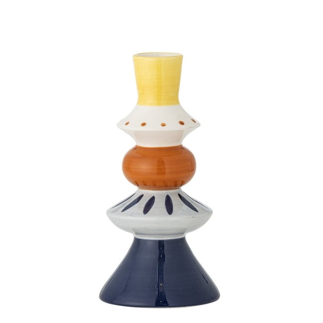 Petit vase grès peint  Kairi Couleur multicolore <span itemprop=
