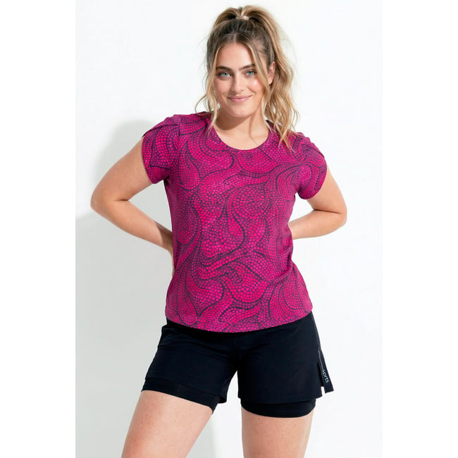 T-shirt technique motif à fleurs bruyère clair <span itemprop=