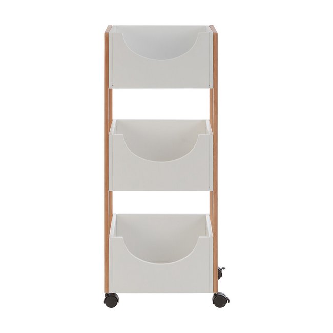 Scandi 3-Tier Bathroom Storage Trolley, white, SO'HOME