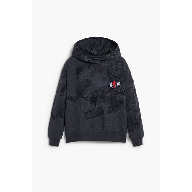 Sweat-shirt Spiderman™ toile d'araignée noir <span itemprop=