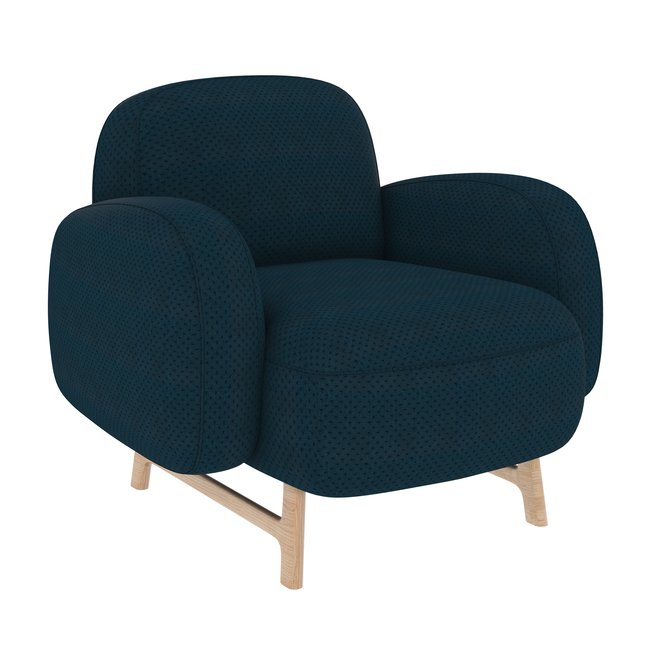 Fauteuil club avec pieds en bois, AUGUSTE - HARTO