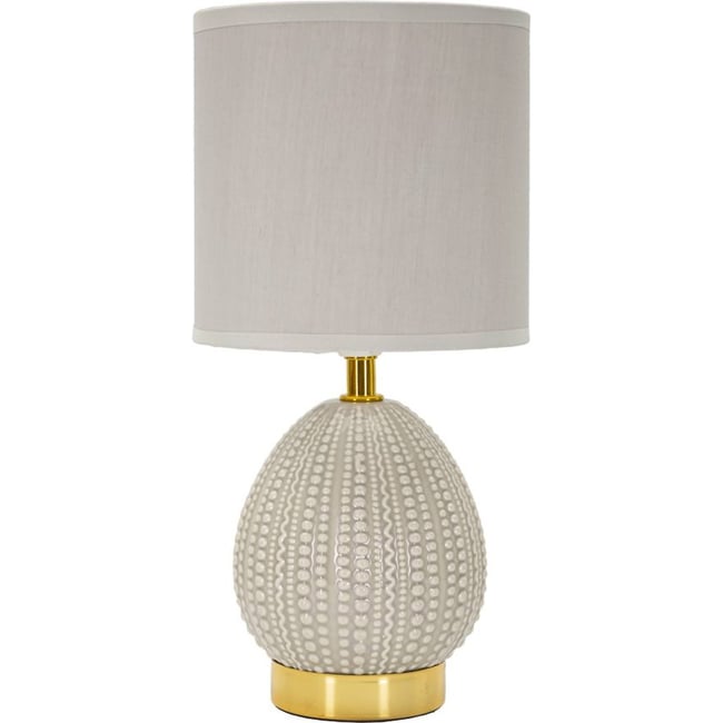 Lampe à poser relief céramique abat-jour tissu - RECOLLECTION