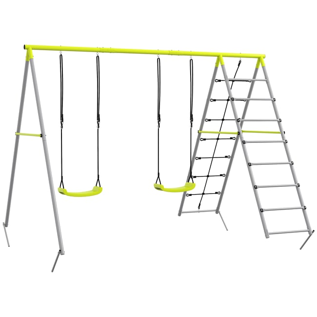Balançoire pour enfants Métal Vert gris <span itemprop=