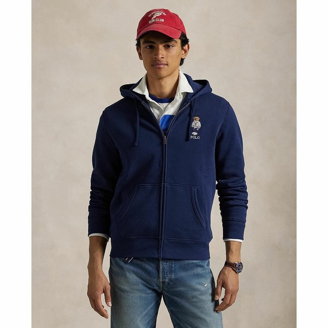 Худи на молнии с капюшоном Fleece темно-синий POLO RALPH LAUREN