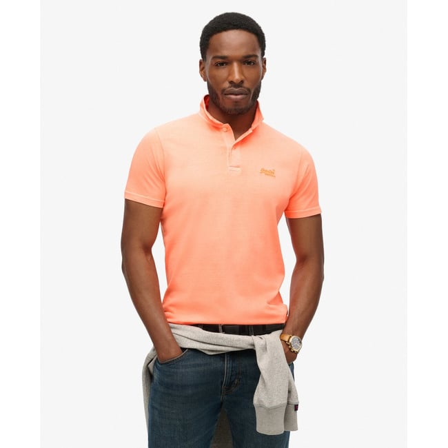 Polo en jersey à logo fluo Essential - SUPERDRY