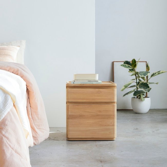 Chevet en teck massif NINO Couleur naturel <span itemprop=
