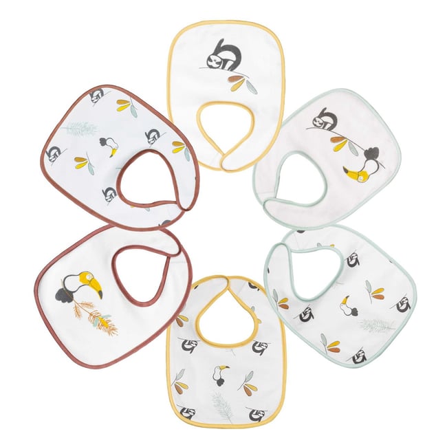 Lot de 6 bavoirs blanco <span itemprop=