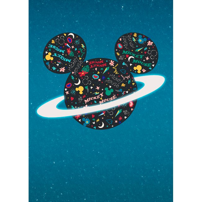 Papier peint Komar - Planet Mickey - 200 x 280 cm Couleur bleu <span itemprop=