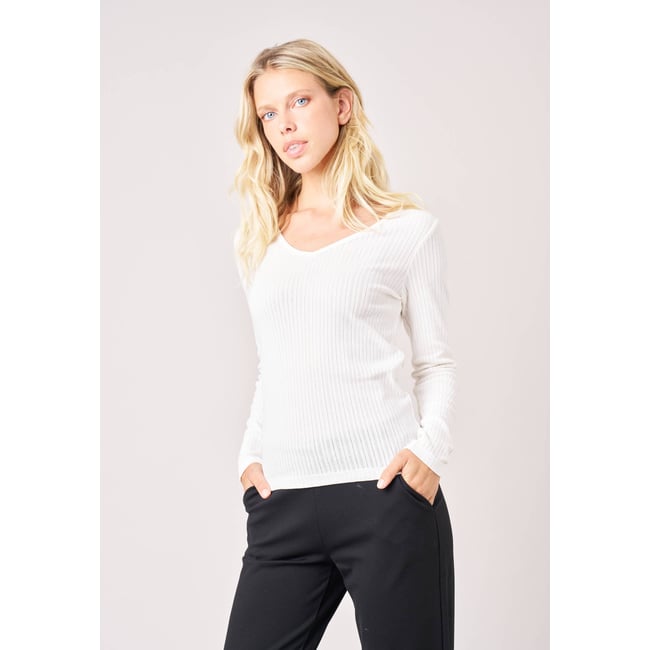 T-shirt regular femme en 100% coton côtelé PAULANA - DEELUXE