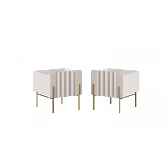 Table de chevet , MATHILDE Couleur beige <span itemprop=